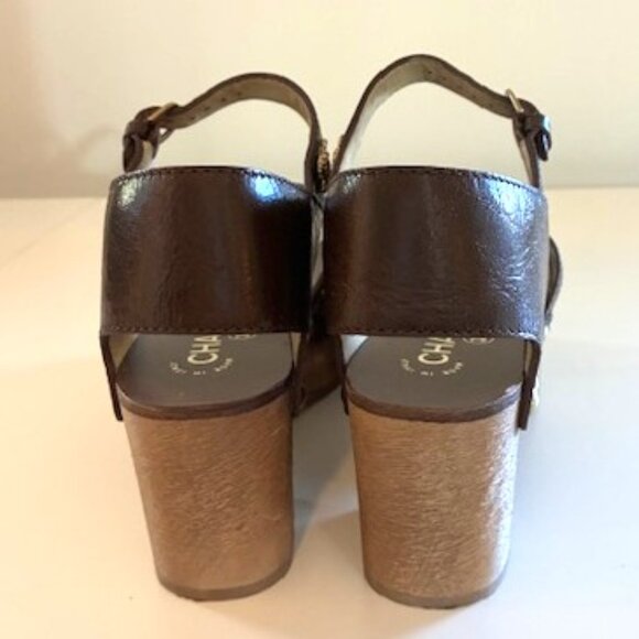 CHANEL Dark Brown Leather Platform Clog Sandals | 2.75” Heel | Size 39 - Picture 8 of 15